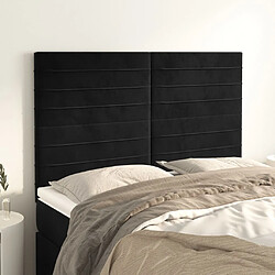 vidaXL Têtes de lit 4 pcs Noir 72x5x78/88 cm Velours