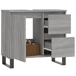 Avis Maison Chic Armoire de bain,Meuble de rangement de salle de bain,Meuble haut sonoma gris 65x33x60 cm bois d'ingénierie -GKD355747