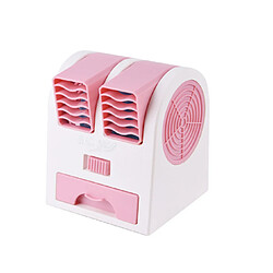 Mini Ventilateur Créatif à Double Trou Sans Ventilateur De Refroidissement À Feuilles Parfum Silencieux Petit Ventilateur De Bureau USB Portable-Rose