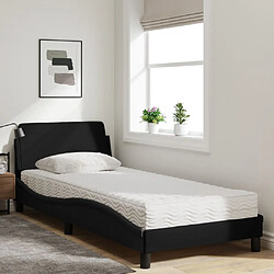 Avis Vidaxl Lit avec matelas noir 80x200 cm tissu