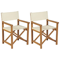 vidaXL Chaises pliables de metteur en scène lot de 2 Bois teck solide