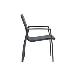 Acheter Vente-Unique Lot de 2 fauteuils de jardin empilables en aluminium et textilène - Anthracite - MILLAU de MYLIA