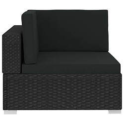 Acheter vidaXL Salon de jardin 4 pcs avec coussins résine tressée noir