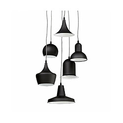 Mes Suspension 6 lampes 60x50x29 cm en métal noir