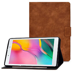 Etui en PU avec support et porte-carte pour votre Samsung Galaxy Tab A 8.0 (2019) SM-T290 (Wi-Fi)/SM-T295 (LTE) - marron