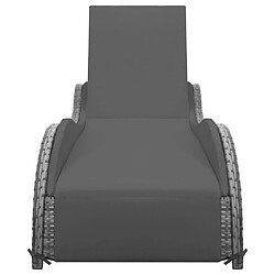 Maison Chic Chaise longue avec coussin | Bain de soleil Relax | Transat Résine tressée Anthracite -GKD69561