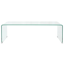 Maison Chic Table basse pour salon | Table à café 98x45x30 cm Verre trempé Transparent -GKD18687