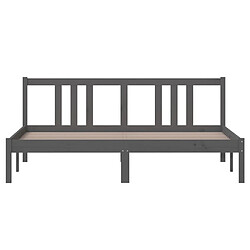 Avis vidaXL Cadre de lit sans matelas gris bois massif 160x200 cm