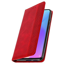 Avizar Housse Xiaomi Mi 9T Étui Effet Vieilli Rangement cartes Support Rouge