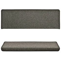 Acheter Decoshop26 Tapis d'escalier 15 pièces 65x25 cm Gris foncé DEC023811