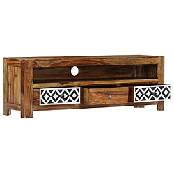 Helloshop26 Meuble télé buffet tv télévision design pratique 120 cm bois de sesham solide 2502059 pas cher