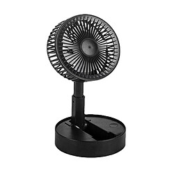 (Noir) Ventilateur Portatif Rechargeable USB 180 Flip Ventilateur De Bureau Portable Ventilateur Rétractable Pliant Mini Ventilateur Extérieur