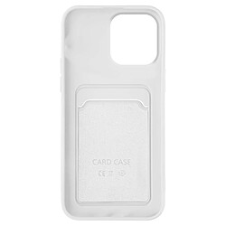 Avizar Coque iPhone 14 Pro Max Silicone Souple Porte-carte blanc