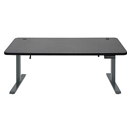 Decoshop26 Bureau table d'ordinateur réglable en hauteur électriquement 160 x 80 cm HDF noir acier gris anthracite 04_0006049