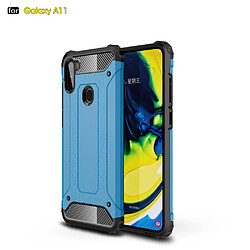 Coque en TPU combo garde d'armure bleu clair pour votre Samsung Galaxy A11