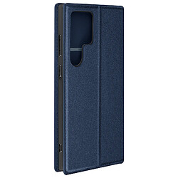 Avizar Étui pour Galaxy S24 Ultra Porte-carte Support Vidéo Clapet Magnétique Bleu Nuit