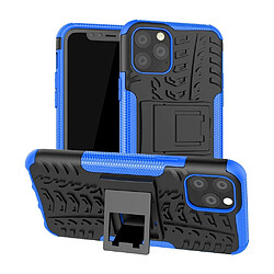 Wewoo Coque Rigide Pour iPhone 11 Pro Texture TPU + PC Antichoc avec Support Bleu