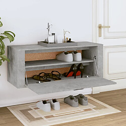 Avis Maison Chic Armoire à Chaussures murale,Meuble de Rangement à Chaussures Gris béton 100x35x38 cm -MN41182