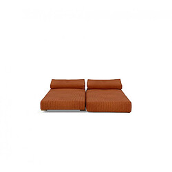 Acheter Inside 75 Méridienne design SIGMUND WOOD Burnt Orange convertible lit 160*200 cm pieds chêne