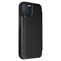 Avizar Housse iPhone 13 Mini Clapet translucide Design Miroir Support Vidéo noir