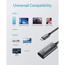 Acheter Anker Adaptateur USB-C vers HDMI 4K 60Hz en Aluminium pour MacBook Pro, MacBook Air, iPad Pro, Pixelbook, XPS, Galaxy, etc.