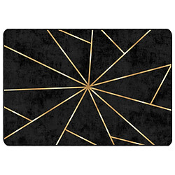 vidaXL Tapis lavable noir et doré 120x180 cm antidérapant