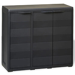 vidaXL Armoire de rangement de jardin avec 2 étagères Noir