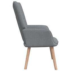 Acheter vidaXL Chaise de relaxation avec tabouret Gris clair Tissu