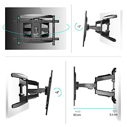 ONKRON Support Mural TV Universel pour 40" - 75" TV Ecran, Bras TV Mural Articulé de 45,5 kg - Fixation Murale TV VESA 200x100 - 600x400/Support Mural TV Orientable et Inclinable Pivotant M6L-B Noir