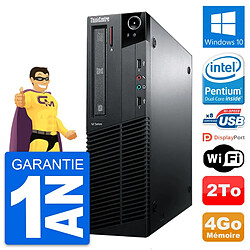 PC Lenovo ThinkCentre M81 SFF Intel G630 RAM 4Go Disque Dur 2To Windows 10 Wifi - Occasion