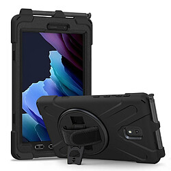 Coque en TPU + Silicone avec béquille pivotante à 360° et fente pour stylo noir pour votre Samsung Galaxy Tab Active 3 T570/T575/T575N/T577