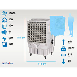 Avis Purline Rafraîchisseur par évaporation à haut débit et réservoir de 100L