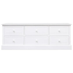 Maison Chic Meuble TV scandinave - Banc TV pour salon Blanc 108x30x40 cm Bois de Paulownia solide -MN98596