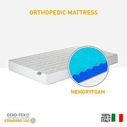 TIME 2 DREAM Grand matelas carré 120x190 mousse mémoire orthopédique Double Comfort M