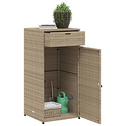 Acheter vidaXL Armoire de rangement de jardin beige 55x55x111cm résine tressée