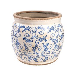 Cache-pot Romimex Bleu Blanc Porcelaine 20 x 16 x 20 cm