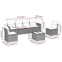 Avis Maison Chic Salon de jardin 7 pcs avec coussins | Ensemble de Table et chaises | Mobilier d'Extérieur noir résine tressée -GKD98964