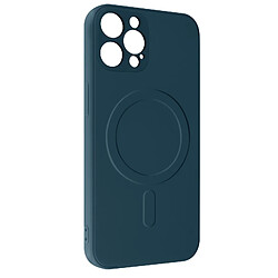 Avizar Coque Magsafe iPhone 13 Pro Silicone Intérieur Soft-touch Mag Cover bleu nuit