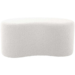 Avis LEITMOTIV Pouf en tissu bouclette Ada Wave blanc.