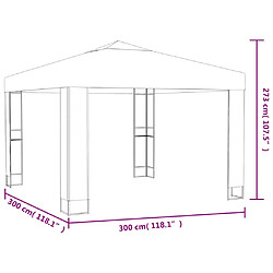 vidaXL Tonnelle avec toit double 3x3 m Blanc pas cher