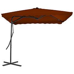 ComfortXL Parasol D'extérieur Avec Mât En Acier Terre Cuite 250x250x230cm