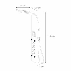 Acheter K20 Colonne de Douche Hydromassante K2O Lusso Spa 20x7x140cm avec Robinet Thermostatique, 5 Jets, Effet Pluie, Douchette