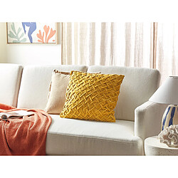 Beliani Coussin CHOISYA Coton 45 x 45 cm Unicolore Jaune