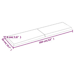 vidaXL Étagère murale 160x50x(2-4) cm bois de chêne massif non traité pas cher