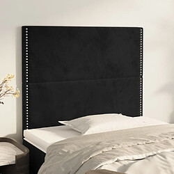 vidaXL Têtes de lit 2 pcs Noir 100x5x78/88 cm Velours