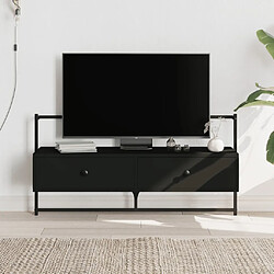 Maison Chic Meuble TV scandinave mural Banc TV suspendu pour salon - noir 100,5x30x51 cm bois d'ingénierie -MN21476