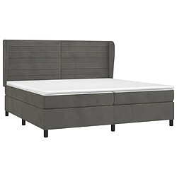 Avis Maison Chic Lit Adulte - Lit simple Lit à sommier tapissier et matelas moelleux - Meuble de Chambre - Gris foncé 200x200cm Velours -MN19111