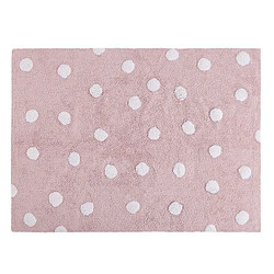 Lorena Canals Tapis coton motif points - rose - 120 x 160