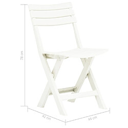 vidaXL Chaises de jardin pliables lot de 2 Plastique Blanc pas cher