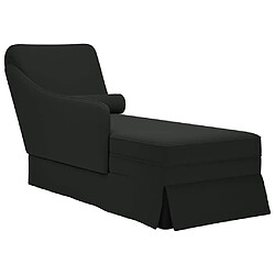 vidaXL Fauteuil long avec traversin et accoudoir droit noir velours